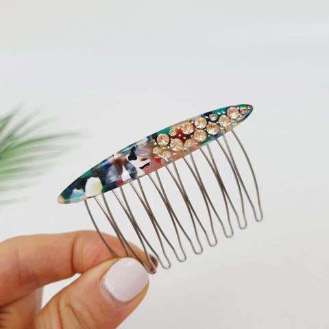 큐빅 긴 타원 빗핀 7cm 상품 사진